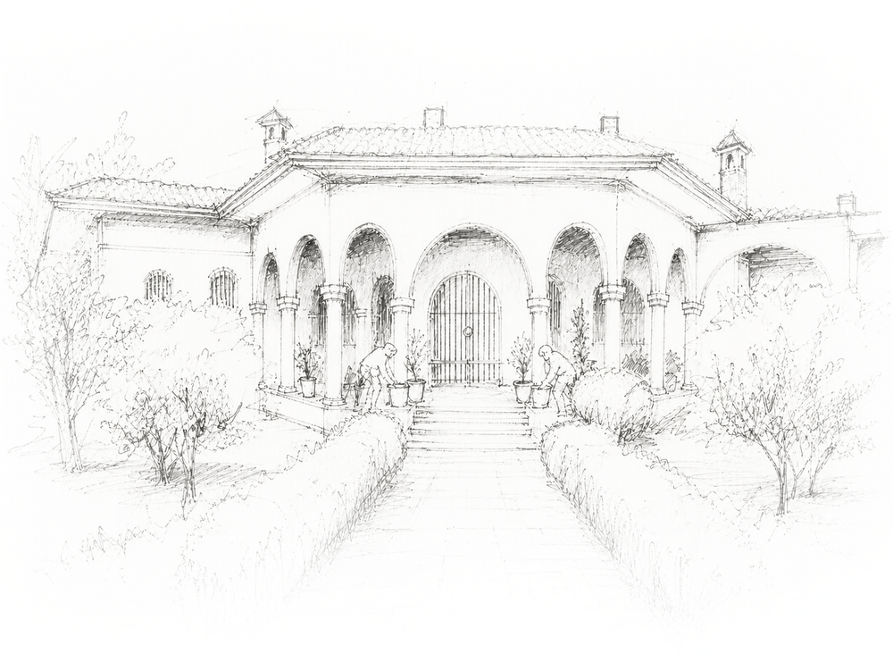Sketch of the wedding venue